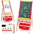 thumbnail image 1 of Costway Flip-Over Double-Sided Kids Art Easel Paper Roll Storage Bins, 1 of 10