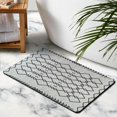 thumbnail image 5 of Chic Moroccan 20x32 in Non-Slip Runner Rug - Ultra-Thin, Soft, & Washable. Perfect as Entryway Carpet, Bathroom, Laundry, Kitchen Rug. White Distressed Print Adds Elegance to Living Room, 5 of 5