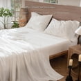 thumbnail image 2 of Bedding Sheet Set Washed Cotton Linen Like Textu Breathable Durable Soft Comfy (Dark Orange Queen), 2 of 7