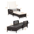 thumbnail image 3 of Costway PE Rattan Chaise Lounge Chair Armrest Recliner Adjustable Pillow, 3 of 10