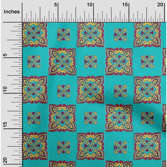 oneOone Georgette Viscose Fabric Floral Block Fabric Prints By Yard 42 Inch Wide