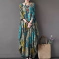 thumbnail image 3 of ZANZEA Robes pour Femmes à Manches Longues à Imprimé Floral Kaftan Décontracté Robe Maxi, 3 of 5