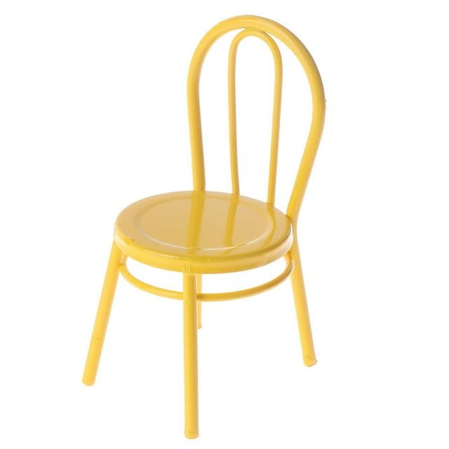 Meubles Miniatures de Maison de Poupée 1/12 Chaise en Métal Accessoires de Maison de Poupée