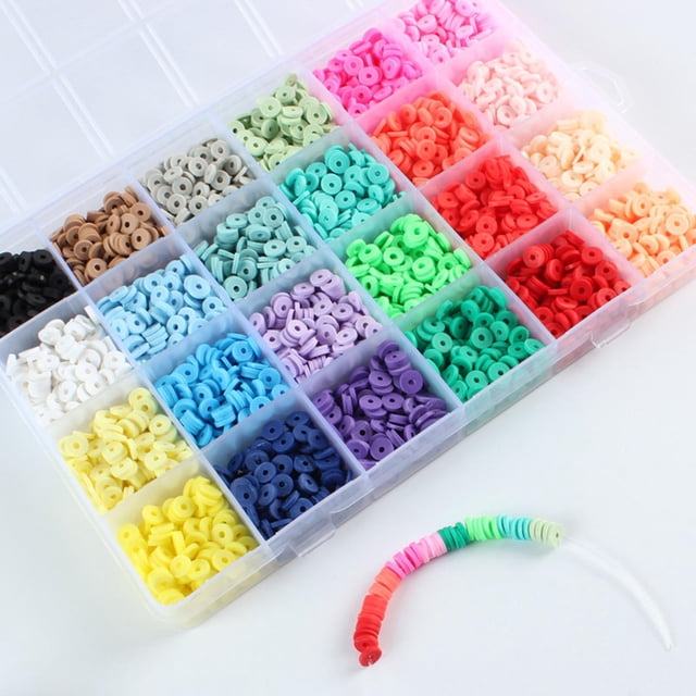 4800Bulk Polymer Clay Beads Loose Disc Beads DIY Jewelry Bracelet Making Finding