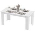 thumbnail image 1 of CoSoTower 63" Kitchen Table for 4-6 People, Dining Table with Wood Effect for Dining Room, White, 1 of 7