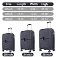 thumbnail image 3 of Travelhouse Ensemble de 3 Pcs de Valises Rigides, Valise Rigide Légère Extensible avec Cadenas TSA et Roues Pivotantes, Noir, 3 of 8