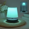 thumbnail image 2 of Mistaha Adjustable Height Table Lamp with Pleated Design and RGB Touch Control - Rechargeable Ambient Lamp for Home - Black Base - Three Colour Temperature Options, 2 of 6