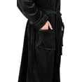 thumbnail image 4 of NY Threads Luxurious Mens Shawl Collar Fleece Bath Robe Spa Robe, Black, XX-Large-3X-Large, 4 of 5