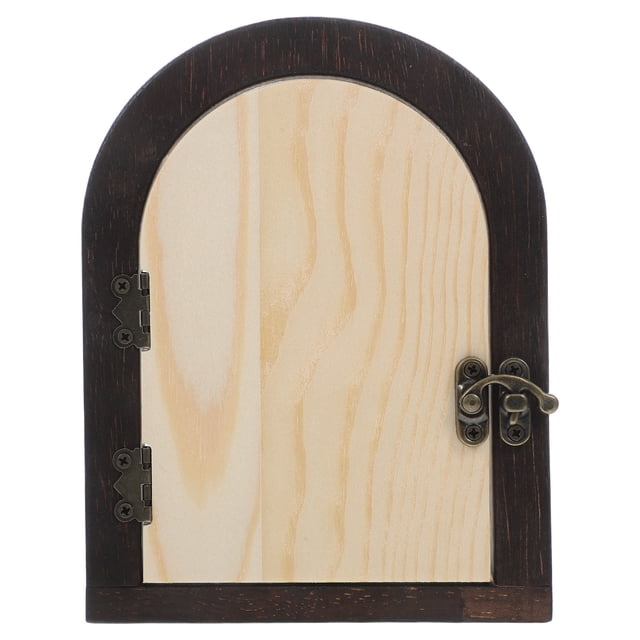 Fake Mini Wooden Door Light Switch Cover Creative Outlet Plate Baby Proofing Socket Outlet Cover Easy Installation No Drilling Self-Adhesive Switch Panel