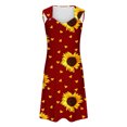 thumbnail image 4 of Penkiiy Robes d'Été pour Femmes 2024 Décontractées Ajustées Amples Couleur Unie Col Rond Tempérament Élégantes Robes Dos Nu L Rouge, 4 of 5