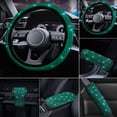 thumbnail image 3 of Bling Car Emerald Steering Wheel Cover Handbrake Shoulder Cover, 3 of 7
