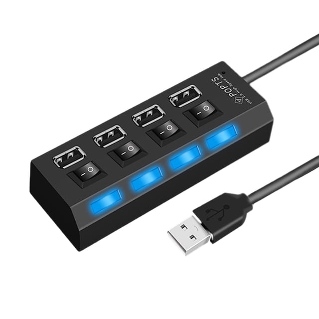 Expanseur de Port Usb Hub Usb 2.0 4 Ports Expanseur Multiple avec Répartiteur Usb Multiple Hub Adaptateur d'Alimentation Accessoire pour Ordinateur Adaptateur d'Alimentation Usb