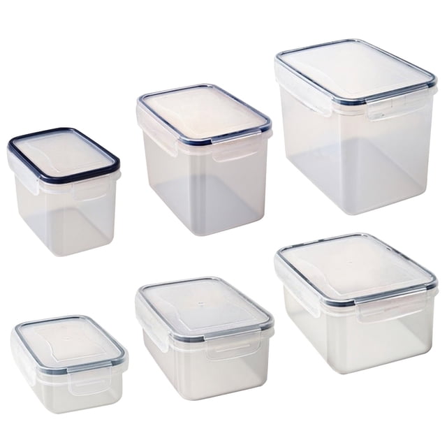 Food Storage Containers with Lids Airtight, Plastic Storage Meal Prep Container, Stackable 100% Leakproof & Microwave Organization and Storage Sets, Lunch Containers (3 Pcs)