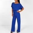 thumbnail image 2 of Kcodviy Combinaison Droite Tenue de Boîte de Nuit Femme Col Roulé Body pour Femme Jambe Courte avec Ceinture Combinaisons de Mariage pour Femme Combinaison à Manches Combinaison pour Femme, 2 of 4