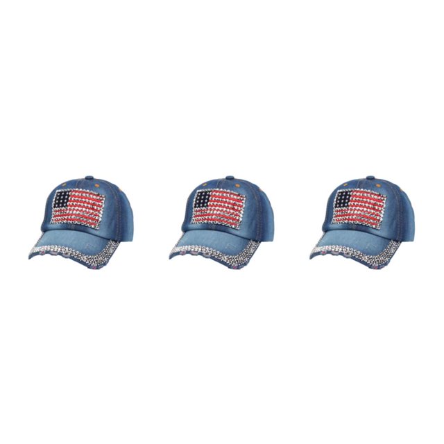 kurtrusly Casquette de Protection Solaire avec Sangle Réglable pour les Amateurs de Baseball Casquette de Baseball Chapeau de Polyester Multi-Couleurs à la Mode Denim 3 3Set