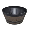 thumbnail image 1 of Resin Barrel Planter  Garden Flower Pot Decor Hangable Plant Container Brown 12inch - Without chain, 1 of 9