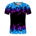 thumbnail image 1 of XZNGL Men Short Sleeve Flame Printing Round Neck Pullover T Shirt Blouse, 1 of 8