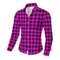 thumbnail image 4 of Timdgard Button down Shirts for Men Fall Plaid Lapel V Neck Long Sleeve Shirts Work Casual Tops, 4 of 8