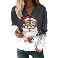 thumbnail image 1 of Innerwin Pull de Noël pour Femmes, Col en V, Décontracté, Gris TP, 1 of 2