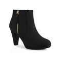 thumbnail image 1 of Unique Bargains Bottines à Talons Épais à Plateforme à Bout Rond pour Femmes Noires (Taille 7,5), 1 of 7