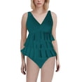 thumbnail image 1 of Duoif Maillot de Bain une Pièce pour Femme, Maillot de Bain pour Femme à Volants, Maillot Gainant Couvrant, Robe de Bain Rétro, Tenue de Bain, Maillots de Bain pour Femme, Maillots Gainants pour Femme Vert Menthe TG, 1 of 4