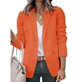 thumbnail image 1 of Innerwin Blazers Solid Color Women Cardigan Jacket Work Shawl Neck Slim Fit Business Jackets Orange 5XL, 1 of 7