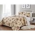 thumbnail image 3 of MK Home Jane Couvre-Lit Matelassé à Imprimé Floral Beige Rouge Bleu Taupe Full/Grand, 3 of 3