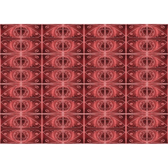 Ahgly Company Tapis Rectangulaire Lavable en Machine Rouge Transitionnel, 8 Pieds x 10 Pieds