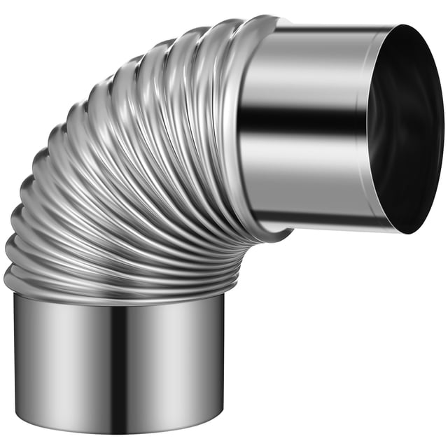 Wood Stove Flue Stainless Steel Chimney Exhaust Rustproof Elbow Exhaust