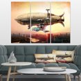thumbnail image 1 of Design Art - Dirigible Balloon in Sky over City, 1 of 3