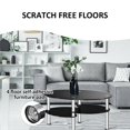 thumbnail image 4 of Costway Tempered Glass Oval Side Coffee Table Shelf Chrome Base Living Room Black, 4 of 9