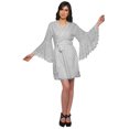 thumbnail image 2 of Moomaya Robe Courte Imprimée pour Mariée en Préparation, Manches Évasées, Peignoir, Portefeuille pour Femmes, 2 of 6