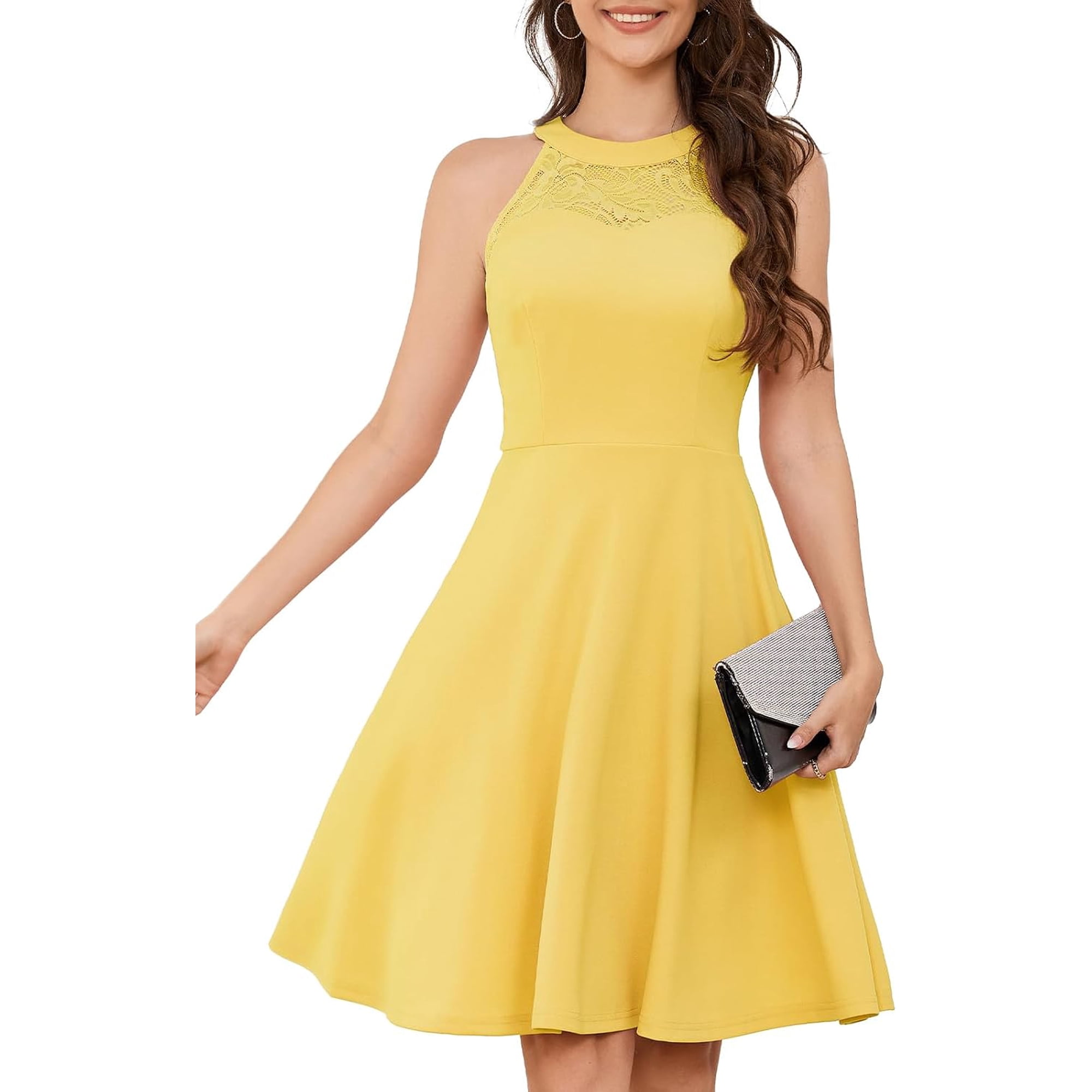 yellow semi formal dress ILLIA Strapless Satin Neck Sash Semi-Formal One Honey Pale / S USA This floor Lace Yellow Semi Formal Dresses