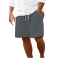 thumbnail image 1 of Plebaso Mens Shorts Summer Beach Shorts with Drawstring Solid Color Lightweight Vacation Pocket Shorts, 1 of 6