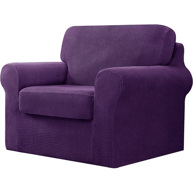 CHUN YI Stretch Checks Spandex Sofa Cover Separate Backrests Cushions Cover Slipcover