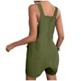 thumbnail image 4 of Kcodviy Short Rompers for Women one Shoulder Romper Summer Casual Button Rompers Summer Outfits Overalls Jumpsuit Shorts Button Jumpsuit Rompers, 4 of 5