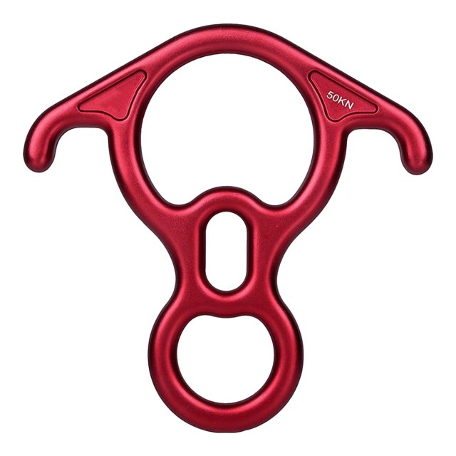 Transemion Climbing Descender Ring Equipment Rappelling Device Mountaineering Accessory Red