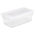 thumbnail image 1 of Sterilite 5.7 L Storage Box, Clear Plastic Storage Bin with Snap-on Lid, White, 1 of 5
