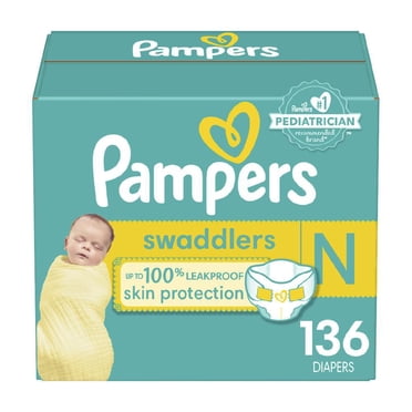 Pampers Swaddlers Diapers, Size 0 (up to 10 lbs), Absorbent, Keeps Baby Dry and Comfortable, Skin Safe Disposable Baby Diaper