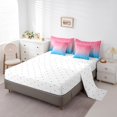 thumbnail image 3 of YST Pink Gradient Bedding Set, 7-Piece, Ombre and Geometric Wave Design, King Size, 3 of 4