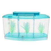 Usloyux Mini Fish Tank Aquarium, LED Light Self-Cleaning Filter System, Desktop Aquarium Tank for Small Fish, Betta Fish Tank with Divider for Fry Hatching and Fish Isolation, Home Office Decor