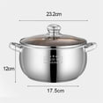 thumbnail image 3 of Stainless Steel Soup Pot 24CM with Double Handles, Thick Bottom for Even , Big Belly Stew Pot for Family Cooking, Compatible with Induction and Gas Stoves, 3 of 9