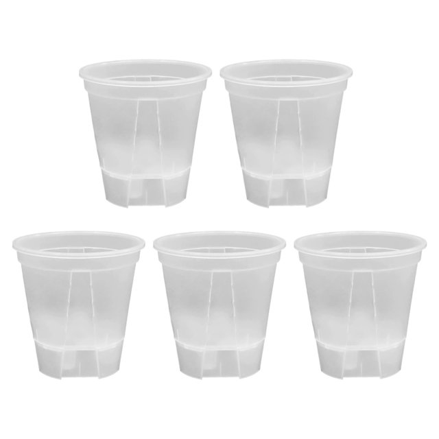 Flower pot with drainage function for indoor and outdoor (transparent/white)