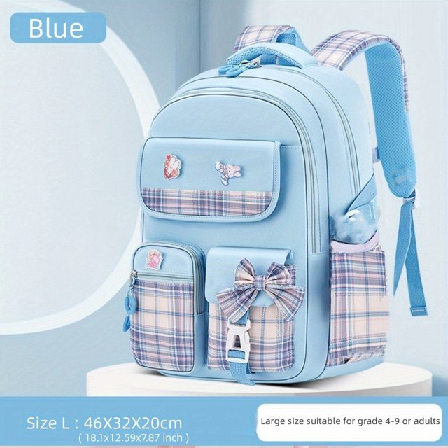 Cute & Lightweight Waterproof Bow Decor Casual Backpack - Large Capacity School Bag