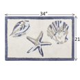 thumbnail image 1 of 510 Design Bayside 100% Cotton Tufted Non-Slip Absorbent Ultra Soft Seashells Beach Style Bath Mat Bathroom Rugs 21X34 Inches Blue, 1 of 4