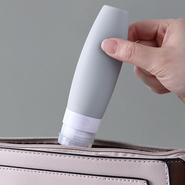 WRITWAA 4Pcs Silicone Toiletry Bottles for Home Use Reusable and Simple White 90ml