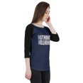 thumbnail image 1 of Inkmeso T-Shirt Raglan Manches 3/4 Femme Joyeux Motivational Citation Nothing Haut Graphique en Jersey, 1 of 7