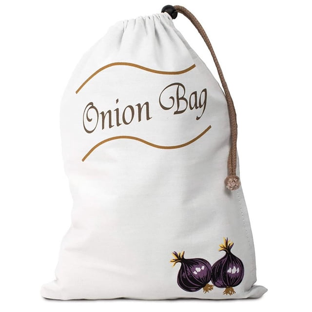 Drawstring Design Onion and Potato Storage Bag - Refrigerator Organizer, Reusable Grocery Vegetables Bag, Odor-Resistant