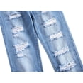 thumbnail image 4 of FYEGRE Straight Leg Jeans for Men Men's Stretch Slim Fit Ripped Distressed Straight Leg Denim Pants with Motorcycle Style for Comfortable Daily Wear Blue 40, 4 of 8