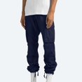 thumbnail image 3 of CHOK Men Flap Pocket Drawstring Elastic Waist Cargo Pants Straight-Fit Casual Pants Solid Trousers Relaxed Plus Size Long Pant, 3 of 9